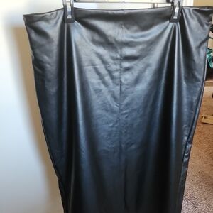 Eloquii Black Faux Leather Pencil Skirt